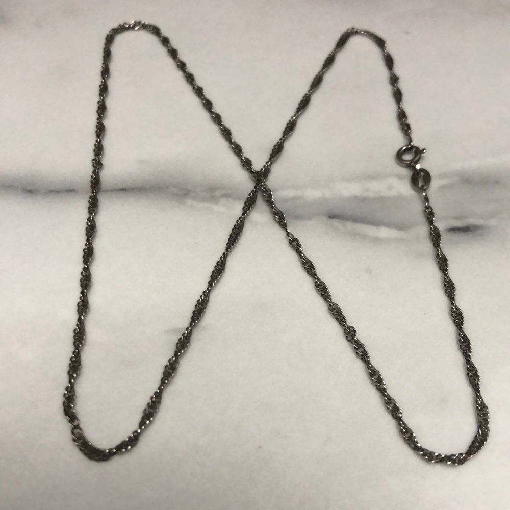 18.5” sterling silver 925 twisted rope chain
